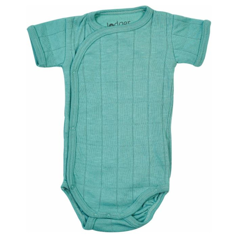 Lodger Romper Solid kokvilnas bodijs ar īsām piedurknēm, Duty turquoise, 68cm - RFS 081_68