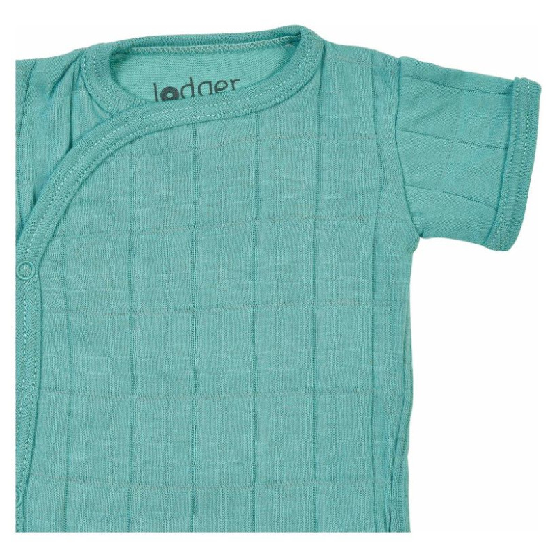 Lodger Romper Solid kokvilnas bodijs ar īsām piedurknēm, Duty turquoise, 68cm - RFS 081_68