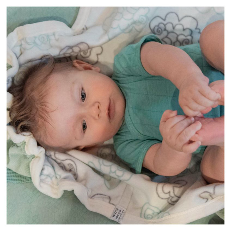 Lodger Romper Solid kokvilnas bodijs ar īsām piedurknēm, Duty turquoise, 68cm - RFS 081_68