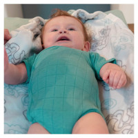 Lodger Romper Solid kokvilnas bodijs ar īsām piedurknēm, Duty turquoise, 68cm - RFS 081_68