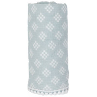 Lodger Swaddle Tribe Muslin kokvilnas autiņš, 120x120 cm, Ice Flow - SWT 105