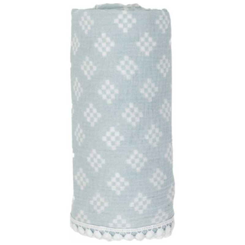 Lodger Swaddle Tribe Muslin kokvilnas autiņ&scaron;, 120x120 cm, Ice Flow - SWT 105