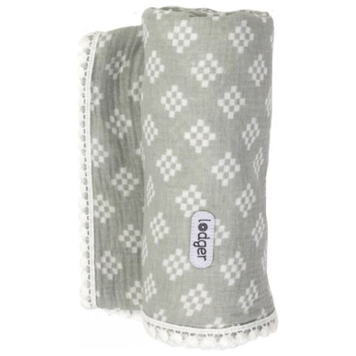 Lodger Swaddle Tribe Muslin kokvilnas autiņ&scaron;, 120x120 cm, Silt Green - SWT 080