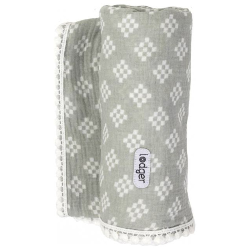 Lodger Swaddle Tribe Muslin kokvilnas autiņ&scaron;, 120x120 cm, Silt Green - SWT 080
