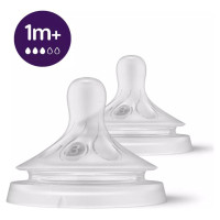 Philips Avent Natural Response pudeļu silikona knupīši, vidēja plūsma, 1M+ (2 gab.) - SCY963/02