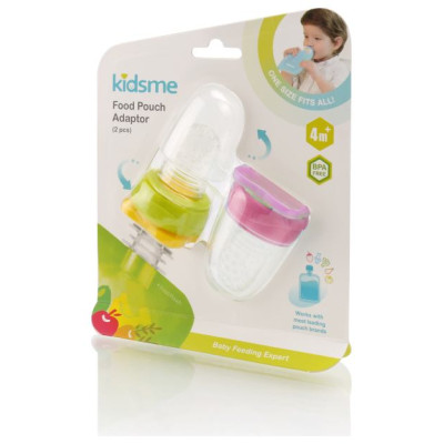 Kidsme Food Pouch adapteris mazuļa ēdinā&scaron;anai no biezenī&scaron;u stāvpakām 2 gab,Lime&Lavender - 160490 LILA