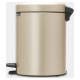 Brabantia atkritumu tvertne ar pedāli NewIcon, 5 l, Champagne - 304422