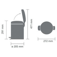 Brabantia atkritumu tvertne ar pedāli NewIcon, 5 l, Champagne - 304422