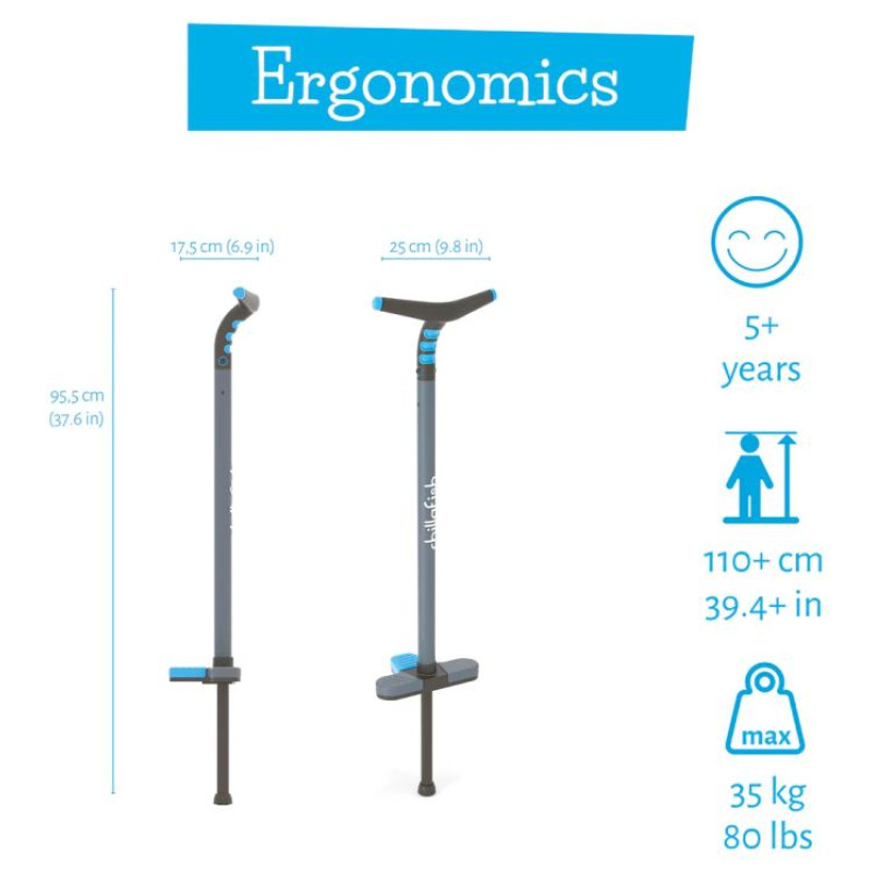 Chillafish Poogi lēkā&scaron;anas stienis , no 5 gadiem,zils - CPPG01BLU