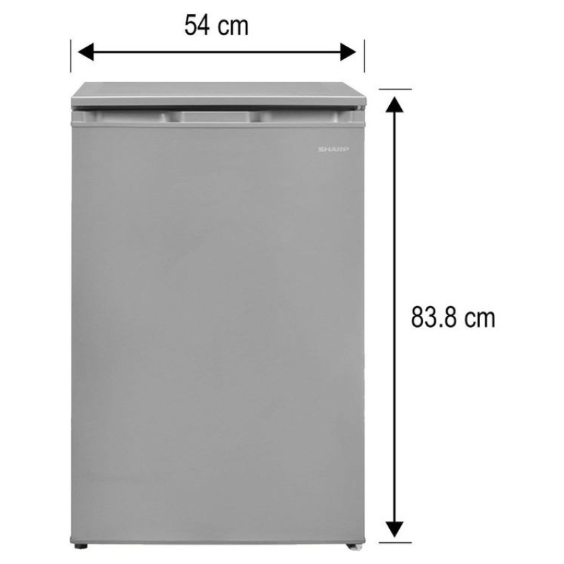Sharp ledusskapis, 84 cm, sudraba - SJ-UE121T0S-EU