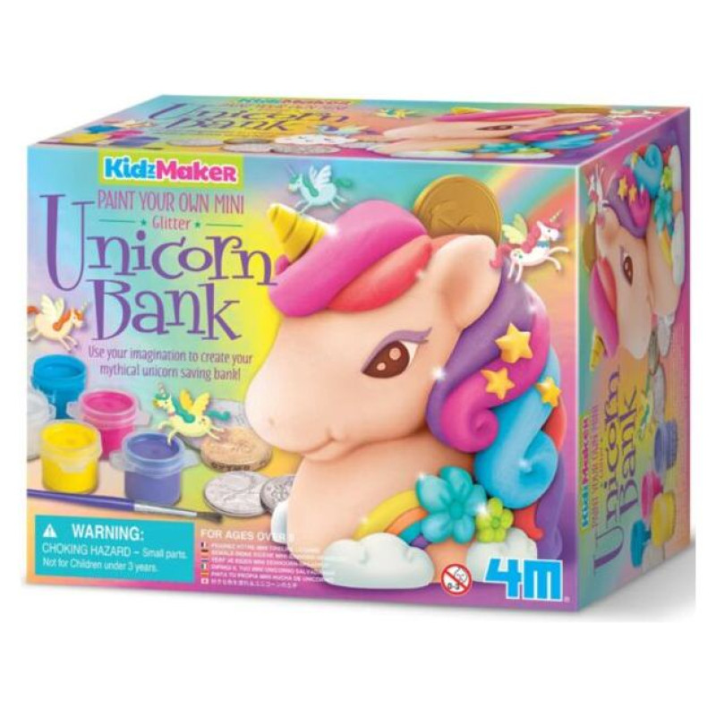 4M Izkrāsojiet savu mini spīdīgo vienradžu krājkasīti