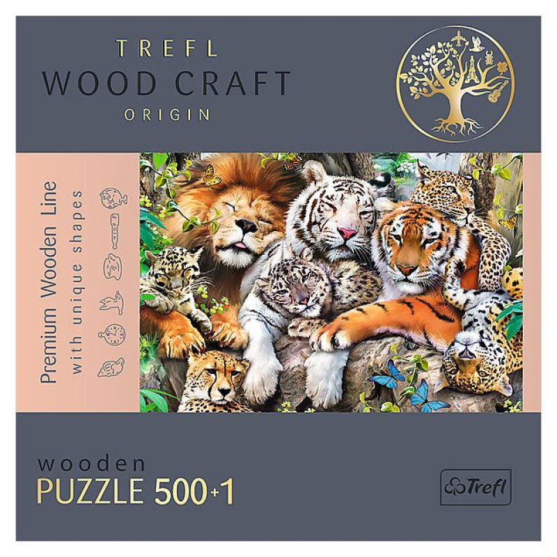 Trefl Koka puzle - Savvaļas kaķi džungļos, 500gb