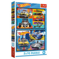 Trefl HOT WHEELS Pužļu komplekts Rotaļu automašīnas, 2x70 gab., 2 x 70 gab.