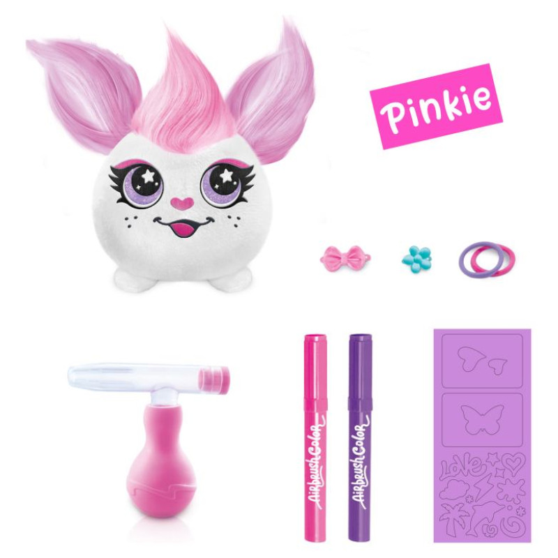 Airbrush Hair&acute;iffic mīkstā rotaļlieta ar Airbrush Mini