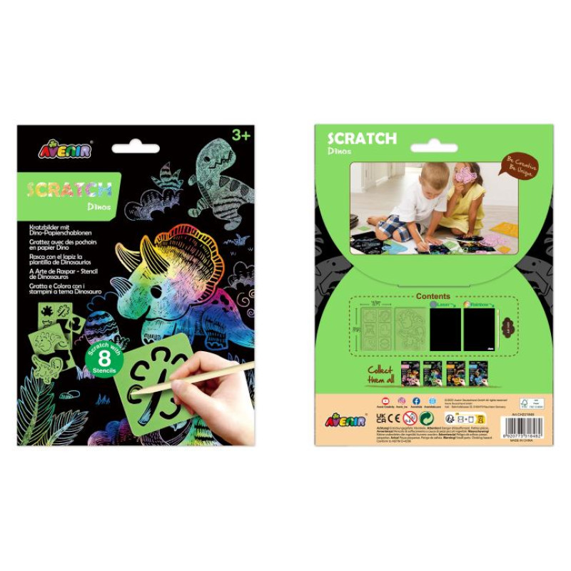 Avenir Nokasāmais komplekts ar trafaretiem: Dinozauri