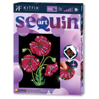 Kitfix Amatniecības komplekts Sequin Art Purple spīdumiņu māksla, Magones