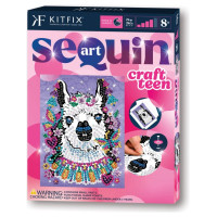 Kitfix Amatniecības komplekts Sequin Art Craft Teen spīdumiņu māksla, Lama
