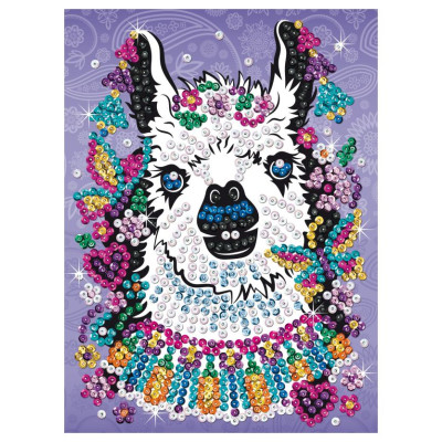 Kitfix Amatniecības komplekts Sequin Art Craft Teen spīdumiņu māksla, Lama