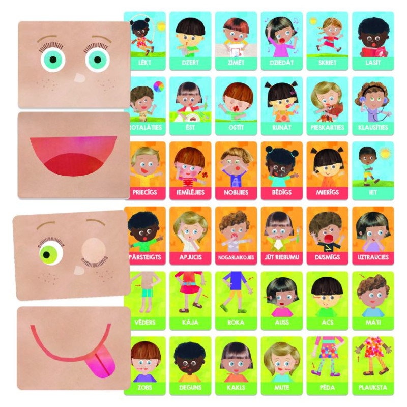 Headu Montessori zibkartītes "Emocijas un darbības" (latvie&scaron;u val.)