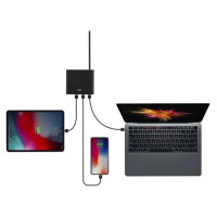 Uniq HUB Uniq Surge LITHOS Collective 90W 2xUSB-A QC 3.0 / 2xUSB-C PD 3.0 - black