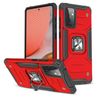 Wozinsky Ring Armor Case Kickstand Tough Rugged Cover for Samsung Galaxy A72 4G red