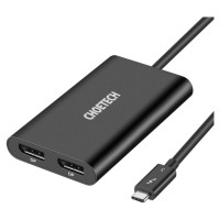 Choetech plug adapter USB Type C Thunderbolt 3 (40Gbps) - 2x DisplayPort 4K 60Hz black (HUB-D03)
