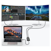 Choetech plug adapter USB Type C Thunderbolt 3 (40Gbps) - 2x DisplayPort 4K 60Hz black (HUB-D03)
