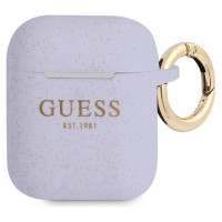 Guess GUA2SGGEU AirPods cover purple/purple Silicone Glitter
