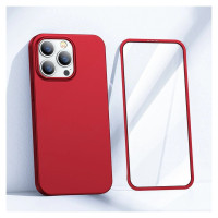 Joyroom 360 Full Case front and back cover for iPhone 13 Pro + tempered glass screen protector red (JR-BP935 red)