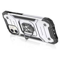 Wozinsky Ring Armor case for iPhone 14 armored cover magnetic holder ring silver