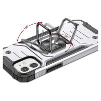 Wozinsky Ring Armor case for iPhone 14 armored cover magnetic holder ring silver