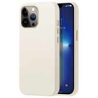 Dux Ducis Roma leather case for iPhone 13 Pro Max elegant genuine leather case white
