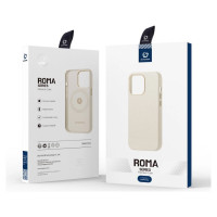 Dux Ducis Roma leather case for iPhone 13 Pro Max elegant genuine leather case white