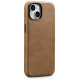 Icarer Oil Wax Premium Leather Case magnetic leather iPhone 14 case with MagSafe brown (WMI14220701-TN)