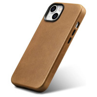 Icarer Oil Wax Premium Leather Case magnetic leather iPhone 14 case with MagSafe brown (WMI14220701-TN)