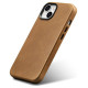 Icarer Oil Wax Premium Leather Case magnetic leather iPhone 14 case with MagSafe brown (WMI14220701-TN)