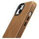 Icarer Oil Wax Premium Leather Case magnetic leather iPhone 14 case with MagSafe brown (WMI14220701-TN)