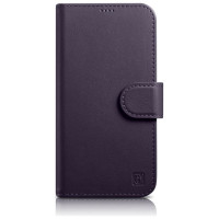 Icarer Wallet Case 2in1 Cover iPhone 14 Pro Anti-RFID Leather Flip Case Dark Purple (WMI14220726-DP)