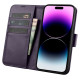 Icarer Wallet Case 2in1 Cover iPhone 14 Pro Anti-RFID Leather Flip Case Dark Purple (WMI14220726-DP)
