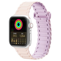 Dux Ducis Strap (Armor Version) Apple Watch Ultra, SE, 9, 8, 7, 6, 5, 4, 3, 2, 1 (49, 45, 44, 42 mm) Silicone Magnetic Band Bracelet Pink Purple