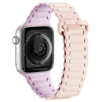 Dux Ducis Strap (Armor Version) Apple Watch Ultra, SE, 9, 8, 7, 6, 5, 4, 3, 2, 1 (49, 45, 44, 42 mm) Silicone Magnetic Band Bracelet Pink Purple
