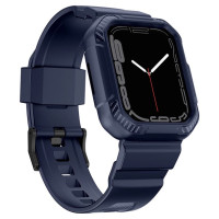 Kingxbar CYF106 2in1 armored case for Apple Watch SE, 9, 8, 7, 6, 5, 4, 3, 2, 1 (41, 40, 38 mm) with strap blue