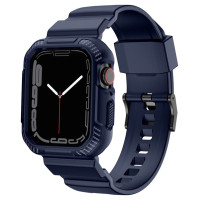 Kingxbar CYF106 2in1 armored case for Apple Watch SE, 9, 8, 7, 6, 5, 4, 3, 2, 1 (41, 40, 38 mm) with strap blue