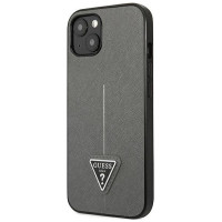 Guess GUHCP14SPSATLG iPhone 14 6.1 "silver / silver hardcase SaffianoTriangle Logo