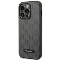 Karl Lagerfeld KLHCP14LSAKLHPG iPhone 14 Pro 6.1 "hardcase gray / gray Saffiano Mono Metal Logo