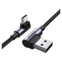 Ugreen 90° angled cable USB C - USB 2.0 480Mbps 3A 3m black (US176)