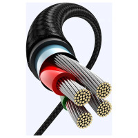 Ugreen 90° angled cable USB C - USB 2.0 480Mbps 3A 3m black (US176)