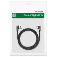 Ugreen 90° angled cable USB C - USB 2.0 480Mbps 3A 3m black (US176)