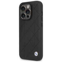 BMW Case BMW BMHCP14L22RQDK iPhone 14 Pro 6.1" black/black Leather Quilted