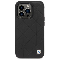 BMW Case BMW BMHCP14L22RQDK iPhone 14 Pro 6.1" black/black Leather Quilted
